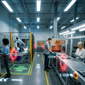 VR training POV on a manufacturing production line